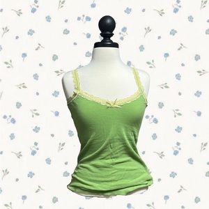 Green lace cami.